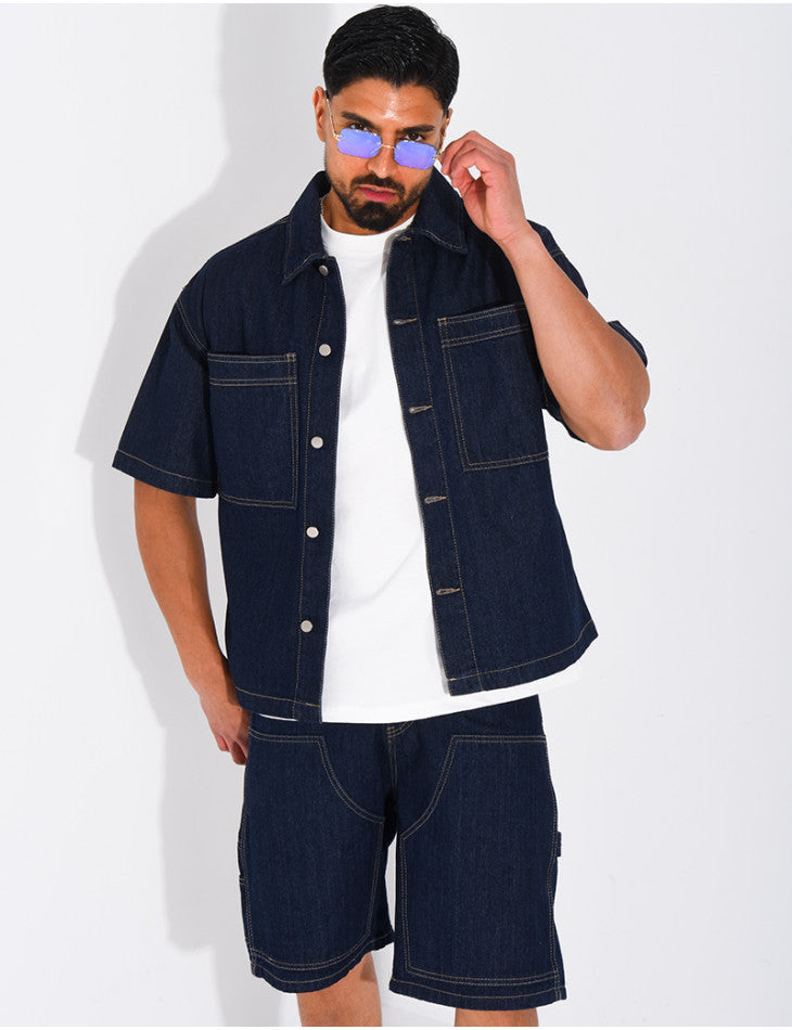 ENSEMBLE JEAN CHEMISE ET SHORT