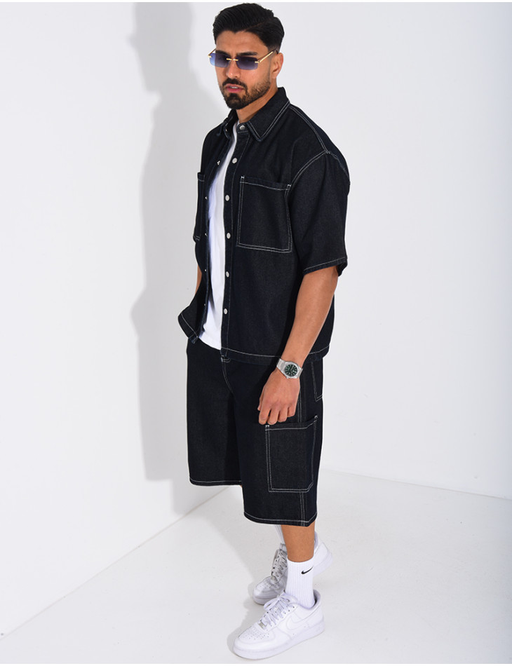 ENSEMBLE JEAN CHEMISE ET SHORT