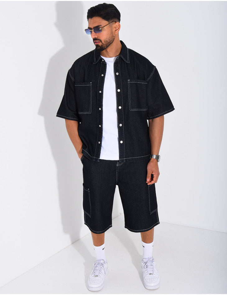 ENSEMBLE JEAN CHEMISE ET SHORT