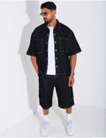 ENSEMBLE JEAN CHEMISE ET SHORT