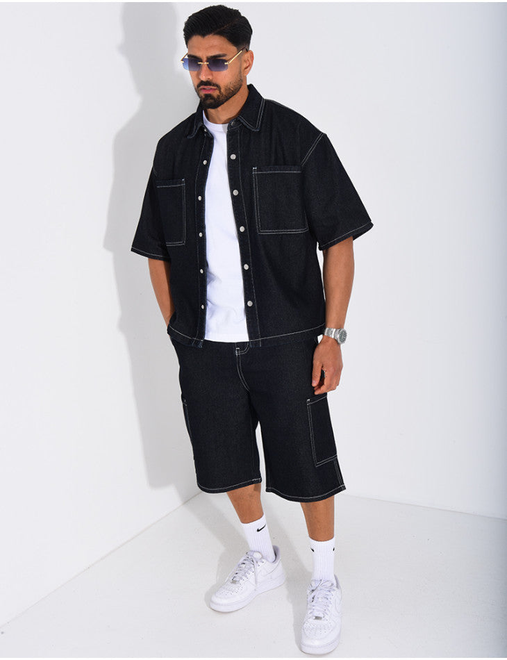 ENSEMBLE JEAN CHEMISE ET SHORT